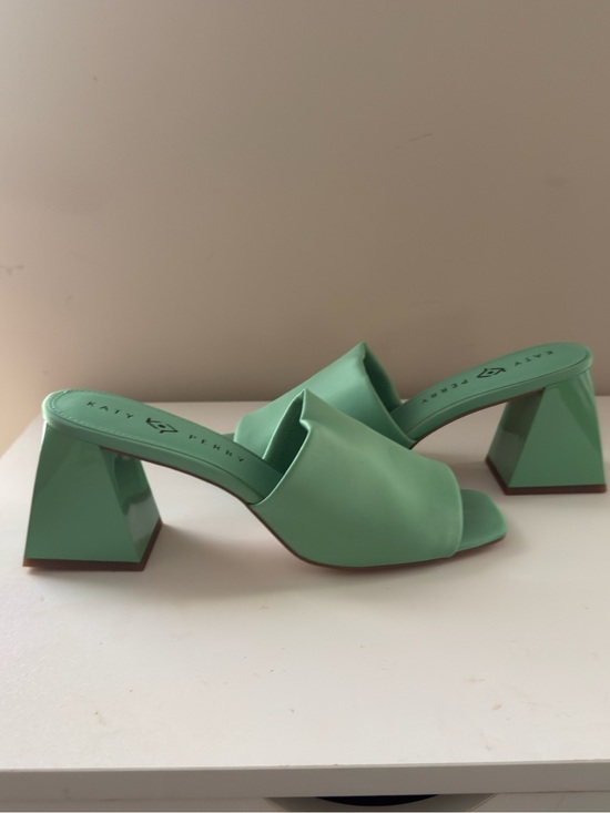 Katy Perry Collections Shoes - Katy Perry Collections Pastel Mint Geometric Block Heel Mules